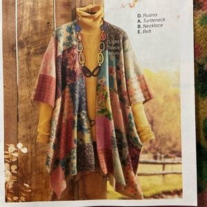 NEW Coldwater Creek Womens Autumn Dreams Ruana Soft Stretchy Cozy Layering